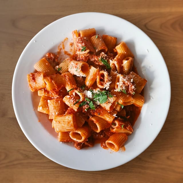 Rigatoni con Maiale Ragu.